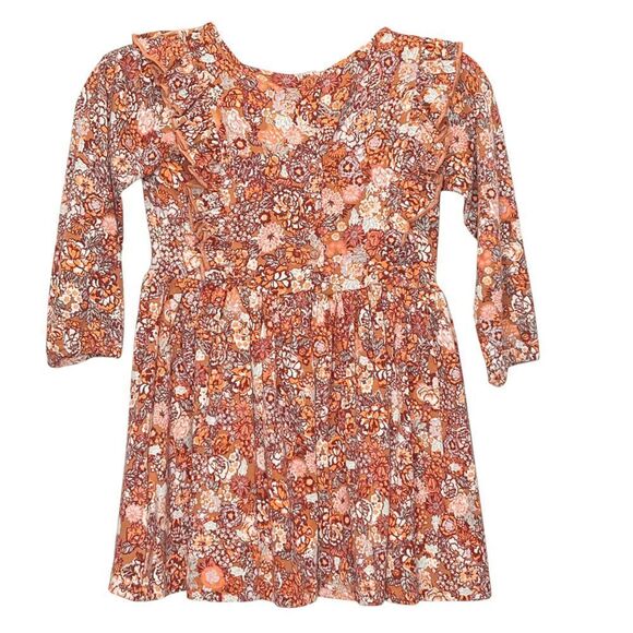 NWT! Molo Girls Pink Cotton Floral Long Sleeve Dress Size 18M - Picture 5 of 5